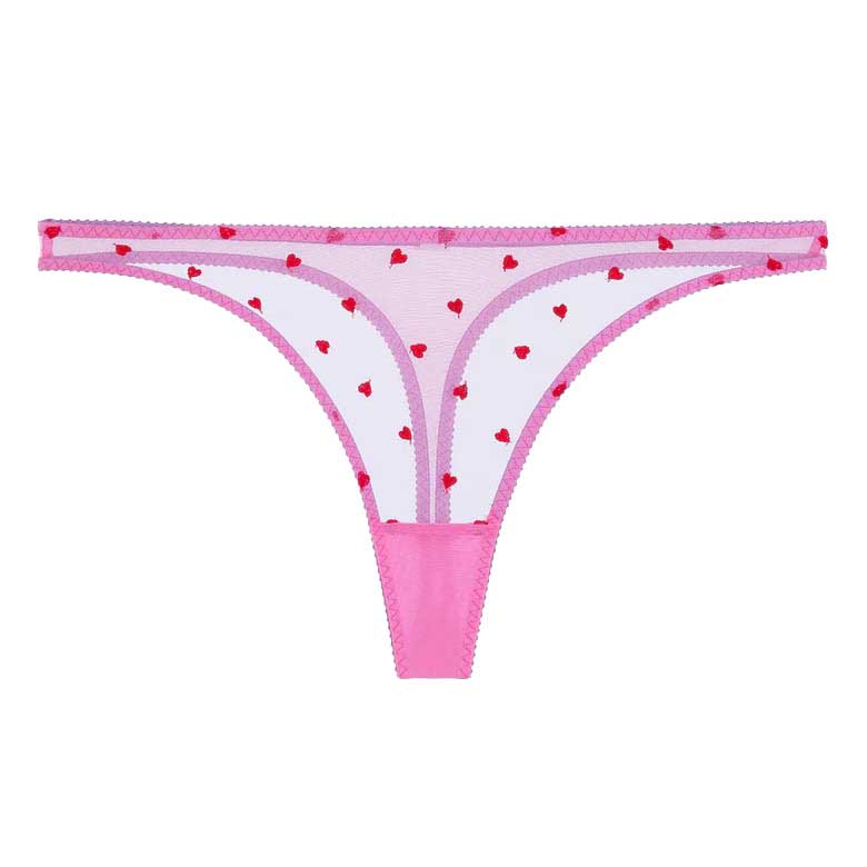 Dora Larsen Priya Heart Embroidery Thong
